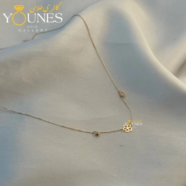 گردنبند طلا گل و گوی